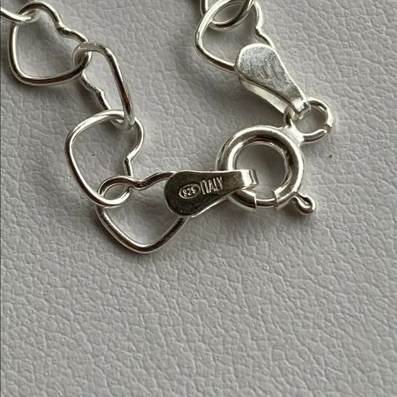 Real Solid Sterling Silver Heart Necklace — VARIOUS SIZE AVAILABLE! - Picture 3 of 5